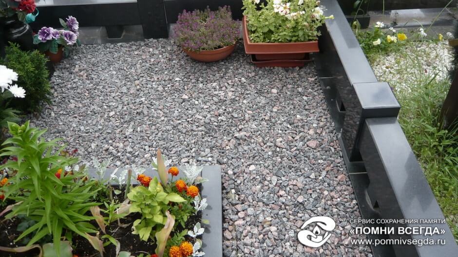 Наземное покрытие могилы (укладка плитки, брусчатки, искусственный ...